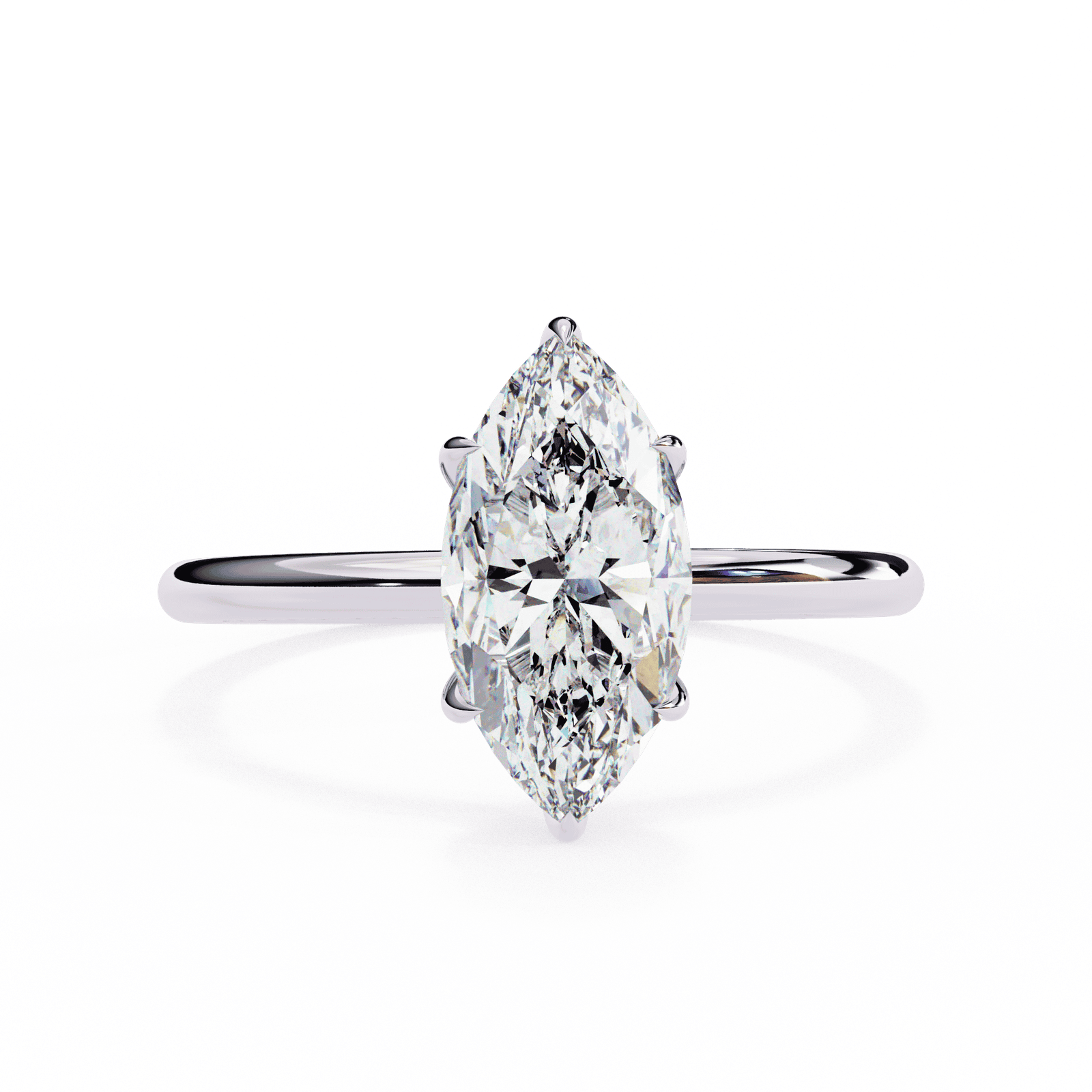 Marquise-Cut Solitaire Diamond Engagement Ring