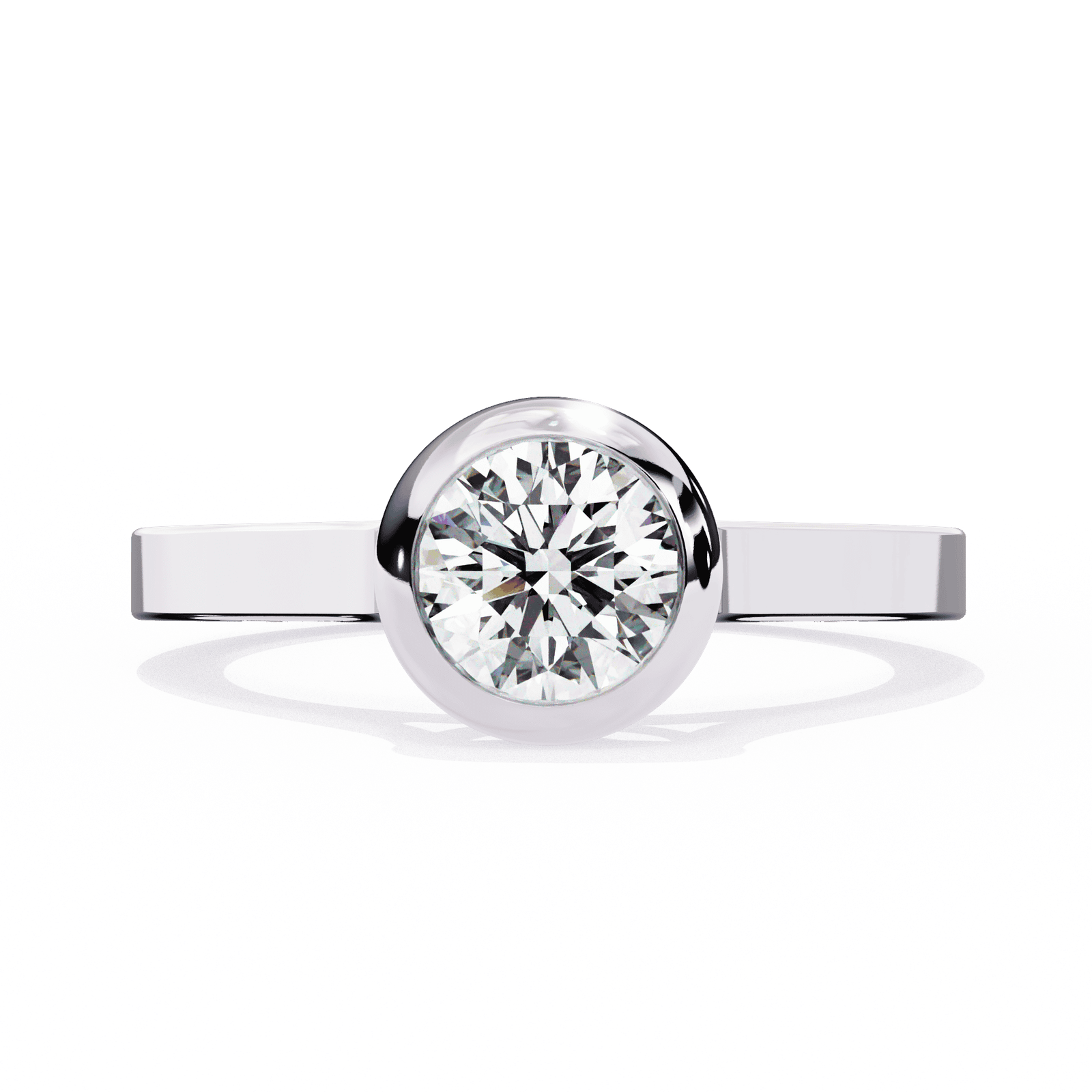 Classic Bezel-Set Round Diamond Ring