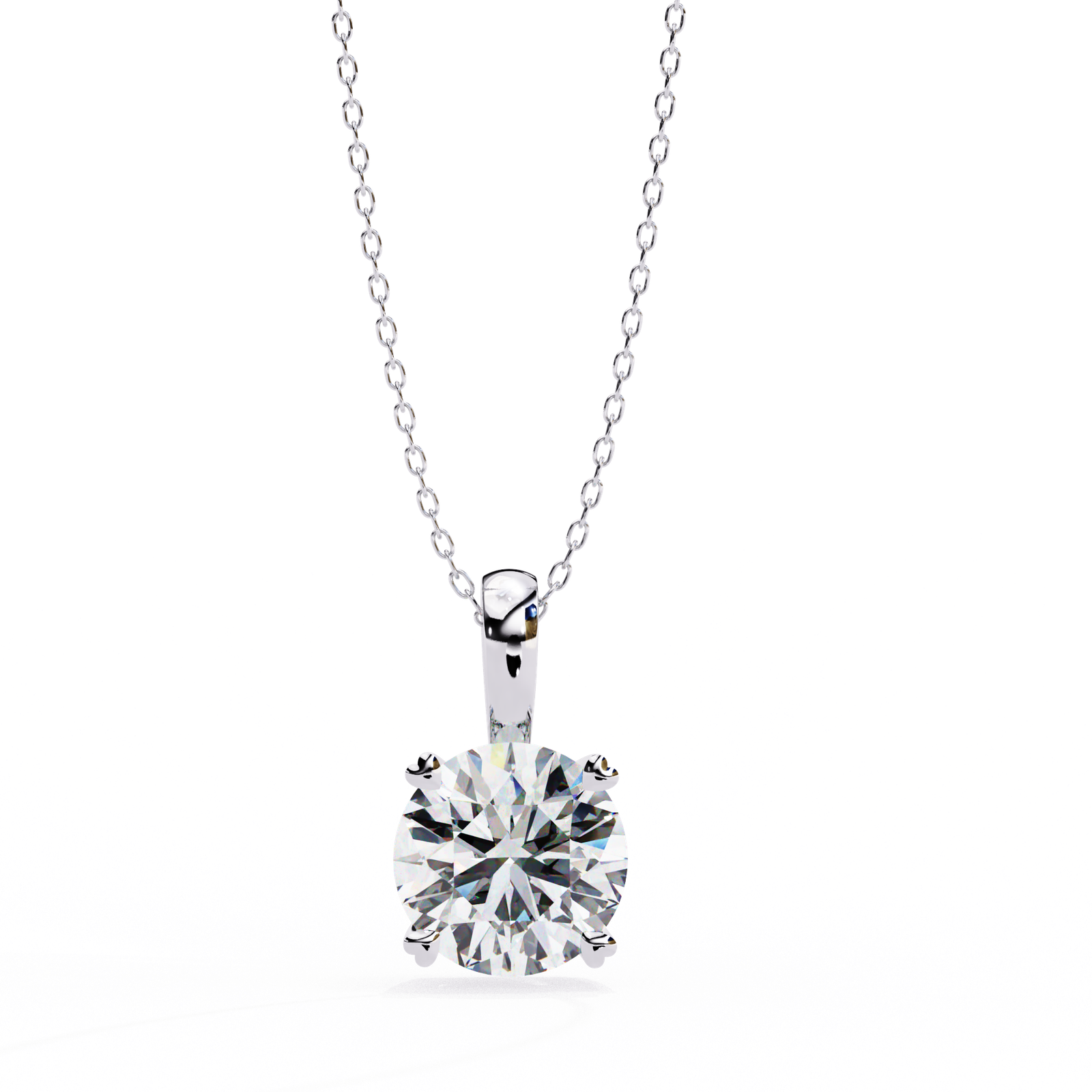Round Diamond Solitaire Pendant Necklace