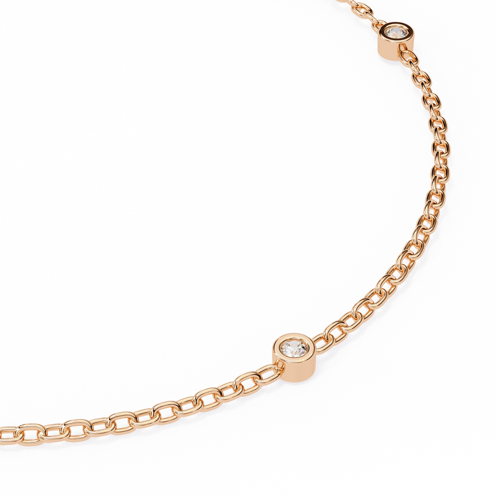 Diamond Station Chain Bracelet