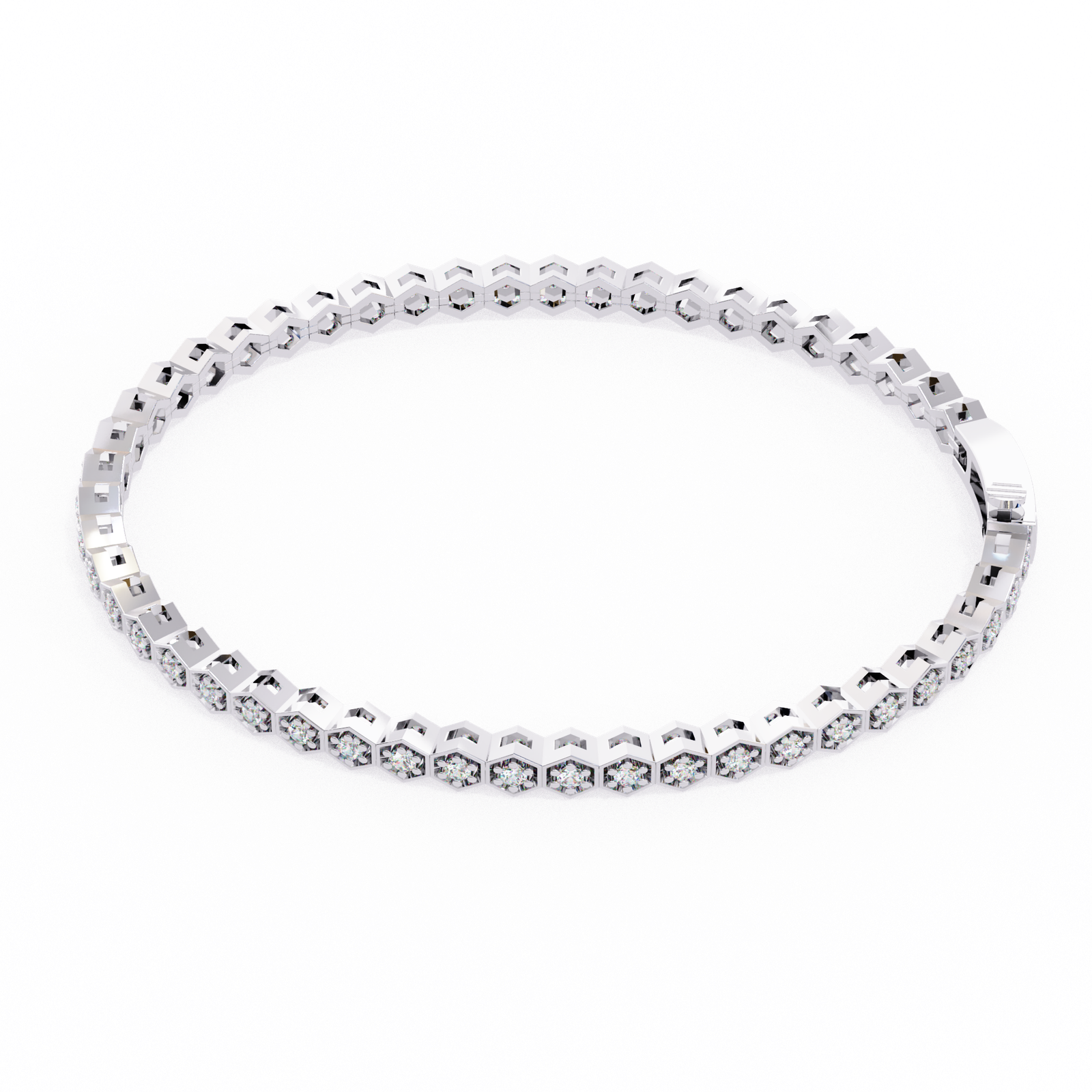Hexagon Diamond Tennis Bracelet