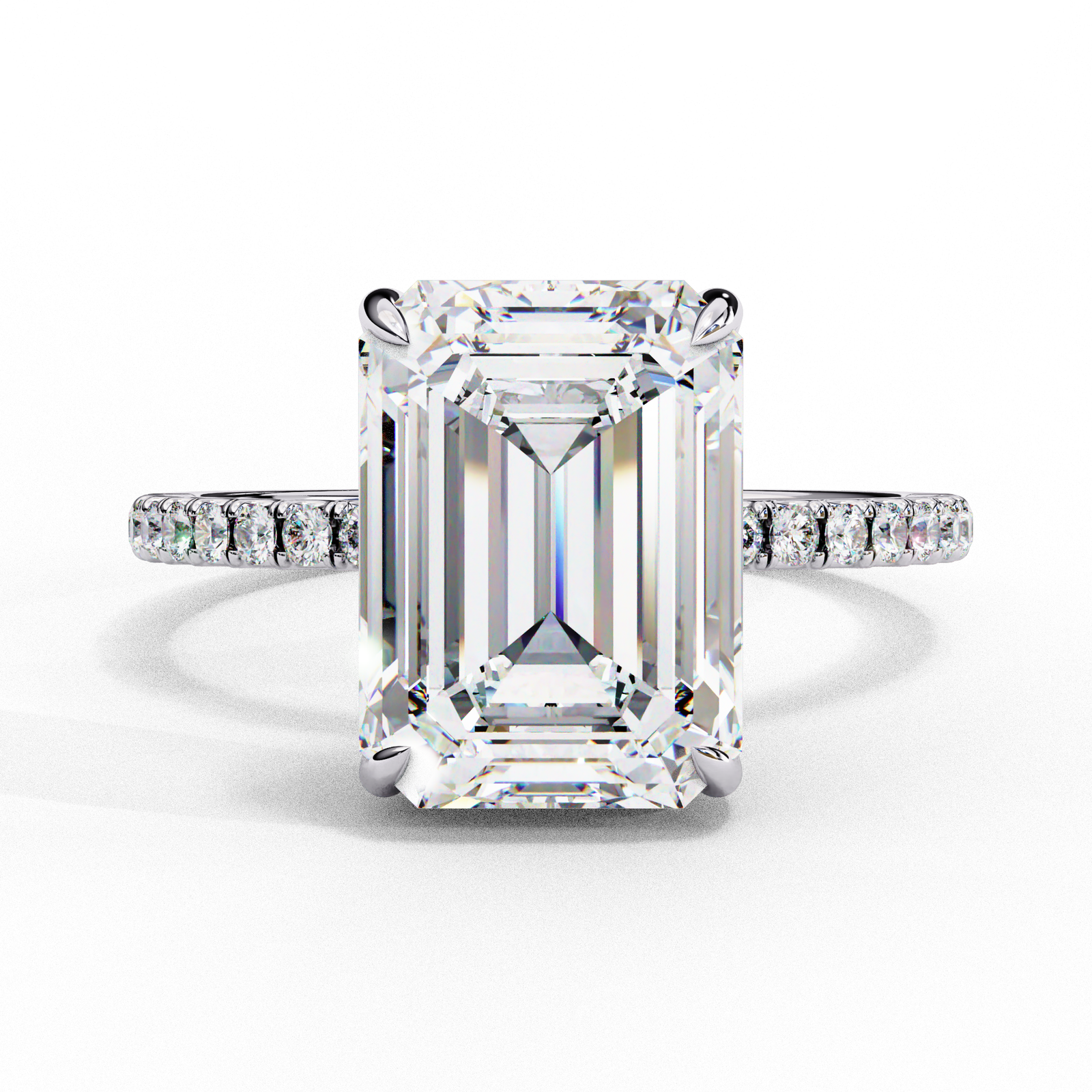 Emerald-Cut Diamond Love & Engagement Ring