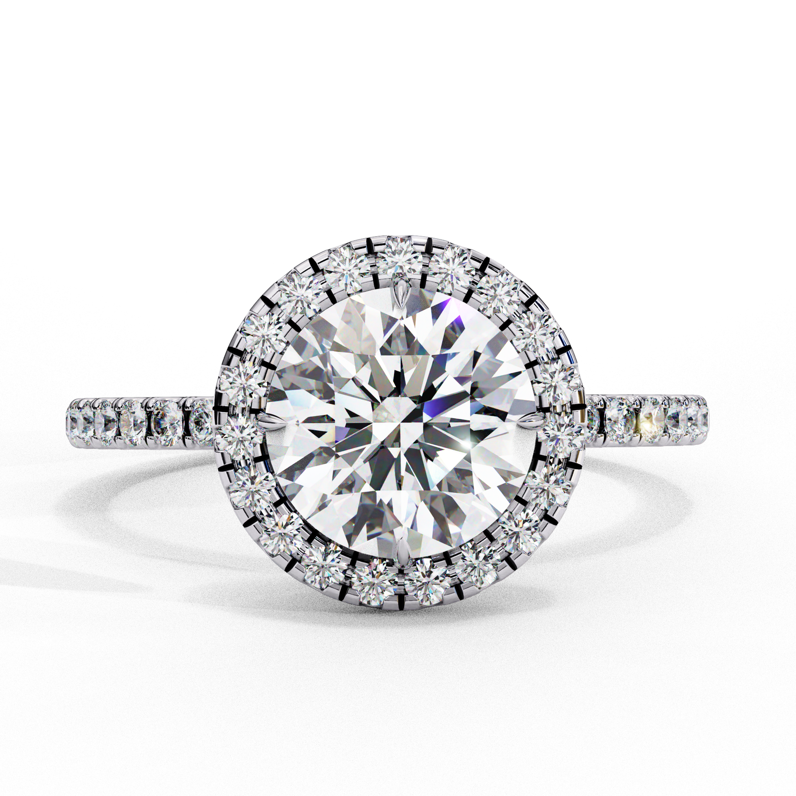 Round Halo Diamond Engagement Ring