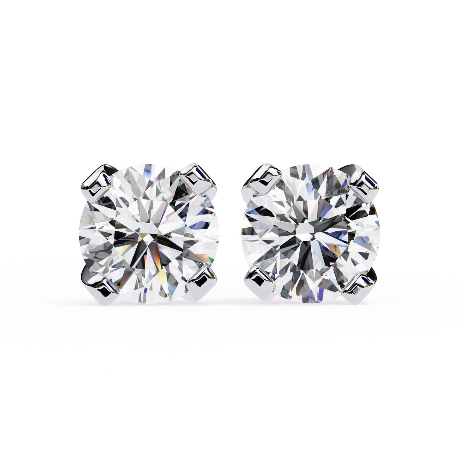 Classic Round Brilliant Diamond Stud Earrings